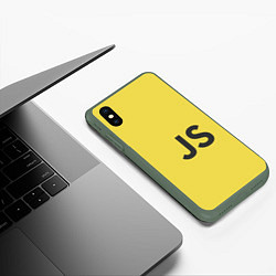 Чехол iPhone XS Max матовый JavaScript, цвет: 3D-темно-зеленый — фото 2