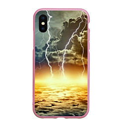 Чехол iPhone XS Max матовый Удар молнии