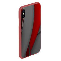Чехол iPhone XS Max матовый Red-gray abstraction, цвет: 3D-красный — фото 2