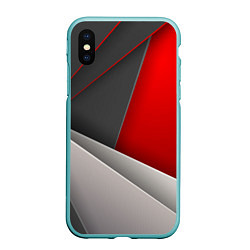 Чехол iPhone XS Max матовый Lines, цвет: 3D-мятный