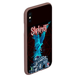 Чехол iPhone XS Max матовый Орел группа Slipknot, цвет: 3D-коричневый — фото 2