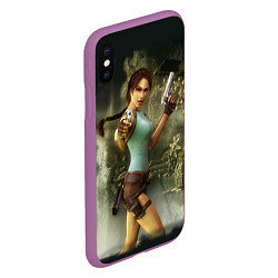 Чехол iPhone XS Max матовый TOMB RAIDER, цвет: 3D-фиолетовый — фото 2