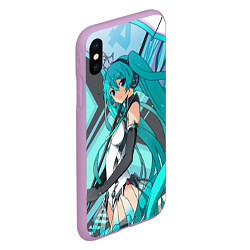 Чехол iPhone XS Max матовый Miku1, цвет: 3D-сиреневый — фото 2