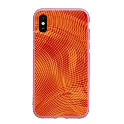 Чехол iPhone XS Max матовый Abstract waves, цвет: 3D-розовый