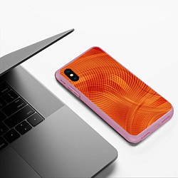 Чехол iPhone XS Max матовый Abstract waves, цвет: 3D-розовый — фото 2
