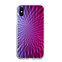 Чехол iPhone XS Max матовый Плетение, цвет: 3D-белый