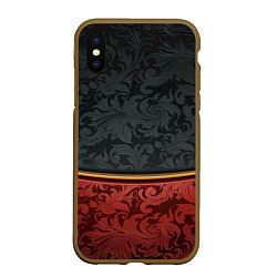 Чехол iPhone XS Max матовый Узоры Black and Red