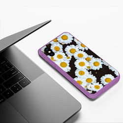 Чехол iPhone XS Max матовый Аромашки, цвет: 3D-фиолетовый — фото 2