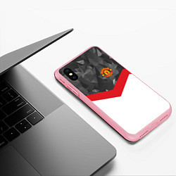 Чехол iPhone XS Max матовый Man United FC: Grey Polygons, цвет: 3D-баблгам — фото 2