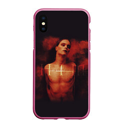 Чехол iPhone XS Max матовый HIM: Devil Soul, цвет: 3D-малиновый