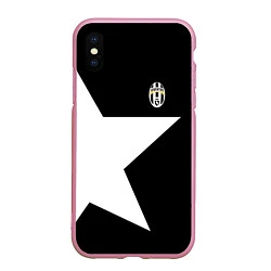 Чехол iPhone XS Max матовый FC Juventus: Star, цвет: 3D-розовый