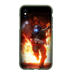 Чехол iPhone XS Max матовый Titanfall fighter runs