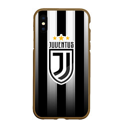 Чехол iPhone XS Max матовый Juventus FC: New logo, цвет: 3D-коричневый