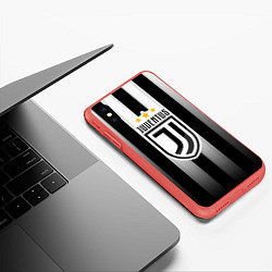 Чехол iPhone XS Max матовый Juventus FC: New logo, цвет: 3D-красный — фото 2