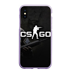 Чехол iPhone XS Max матовый CS:GO SWAT, цвет: 3D-светло-сиреневый