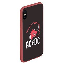 Чехол iPhone XS Max матовый AC/DC Devil, цвет: 3D-красный — фото 2