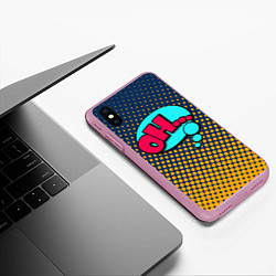 Чехол iPhone XS Max матовый Pop art: Ohh!, цвет: 3D-розовый — фото 2