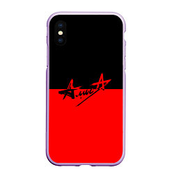 Чехол iPhone XS Max матовый АлисА: Черный & Красный