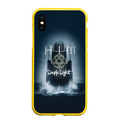 Чехол iPhone XS Max матовый HIM: Dark light, цвет: 3D-желтый