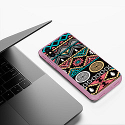 Чехол iPhone XS Max матовый Этника, цвет: 3D-розовый — фото 2