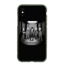 Чехол iPhone XS Max матовый Evanescence Band цвета 3D-темно-зеленый — фото 1