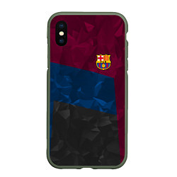 Чехол iPhone XS Max матовый FC Barcelona: Dark polygons