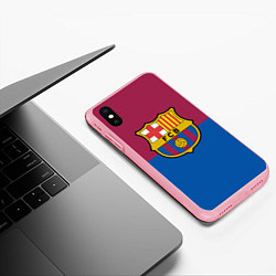 Чехол iPhone XS Max матовый Barcelona FC: Duo Color, цвет: 3D-баблгам — фото 2