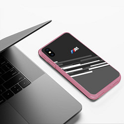 Чехол iPhone XS Max матовый BMW: Sport Line, цвет: 3D-малиновый — фото 2