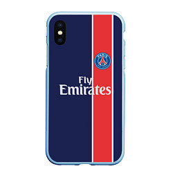 Чехол iPhone XS Max матовый FC PSG: Original, цвет: 3D-голубой