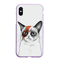 Чехол iPhone XS Max матовый David Bowie: Grumpy cat