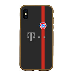 Чехол iPhone XS Max матовый Bayern FC: Black 2018, цвет: 3D-коричневый