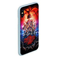 Чехол iPhone XS Max матовый Stranger Things 2, цвет: 3D-голубой — фото 2