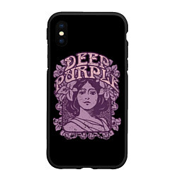 Чехол iPhone XS Max матовый Deep Purple, цвет: 3D-черный