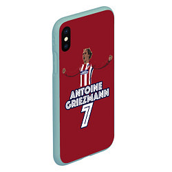 Чехол iPhone XS Max матовый Antoine Griezmann 7, цвет: 3D-мятный — фото 2