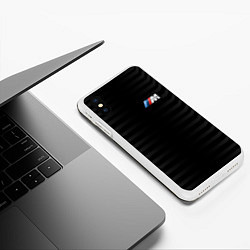 Чехол iPhone XS Max матовый BMW M BLACK & GREY, цвет: 3D-белый — фото 2