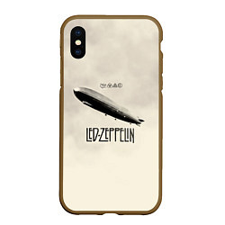 Чехол iPhone XS Max матовый Led Zeppelin: Fly, цвет: 3D-коричневый