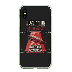 Чехол iPhone XS Max матовый Led Zeppelin: Mothership, цвет: 3D-салатовый