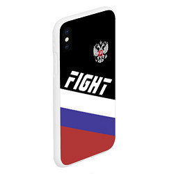 Чехол iPhone XS Max матовый Fight Russia, цвет: 3D-белый — фото 2