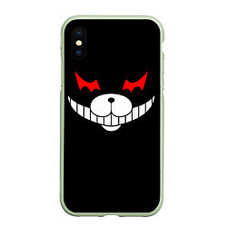 Чехол iPhone XS Max матовый Monokuma Black, цвет: 3D-салатовый