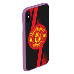 Чехол iPhone XS Max матовый FC Manchester United: Storm, цвет: 3D-фиолетовый — фото 2