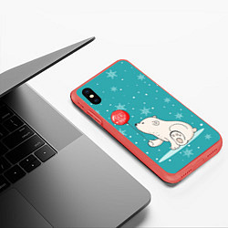 Чехол iPhone XS Max матовый Cold Bear, цвет: 3D-красный — фото 2