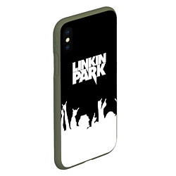 Чехол iPhone XS Max матовый Linkin Park: Black Rock, цвет: 3D-темно-зеленый — фото 2