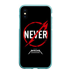 Чехол iPhone XS Max матовый Metallica: Like Never Before, цвет: 3D-мятный