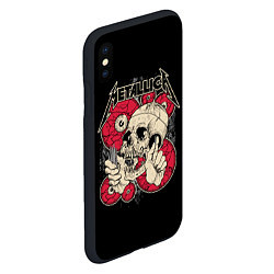 Чехол iPhone XS Max матовый Metallica Skull, цвет: 3D-черный — фото 2