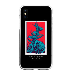 Чехол iPhone XS Max матовый 21 Pilots: Dark Skull, цвет: 3D-белый