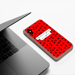 Чехол iPhone XS Max матовый 21 Pilots: Red Style, цвет: 3D-коричневый — фото 2