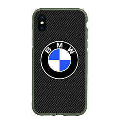 Чехол iPhone XS Max матовый BMW CARBON БМВ КАРБОН