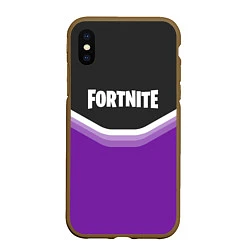 Чехол iPhone XS Max матовый Fortnite Violet, цвет: 3D-коричневый