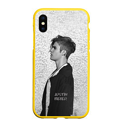 Чехол iPhone XS Max матовый Justin Bieber, цвет: 3D-желтый