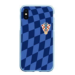Чехол iPhone XS Max матовый Сборная Хорватии, цвет: 3D-голубой